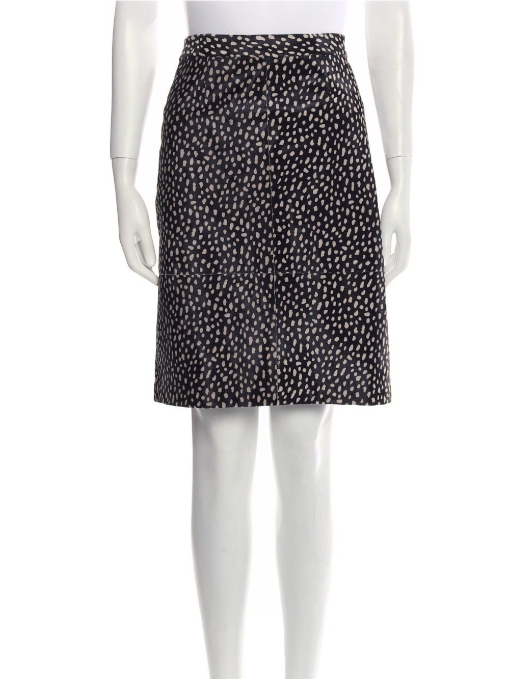 Tory Burch Black Mini Skirt with Cream Dot Print